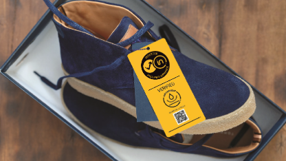 high performance mark on a shoe tag